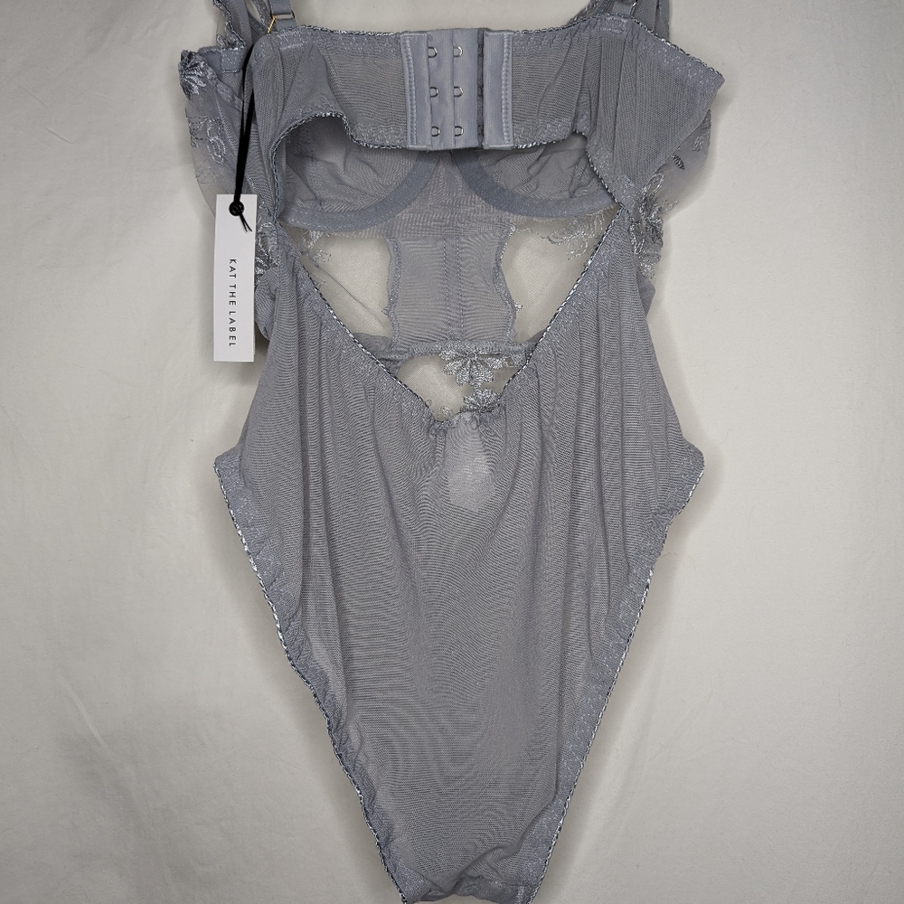 Revolve Kat The Label KTHE-WI121 Bella Bodysuit Steel Size S - Picture 6 of 9